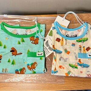 Breeze Bunnies Kids Short Sleeve Tee - Green Beaver Print